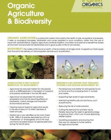 Organic Agriculture & Biodiversity Factsheet