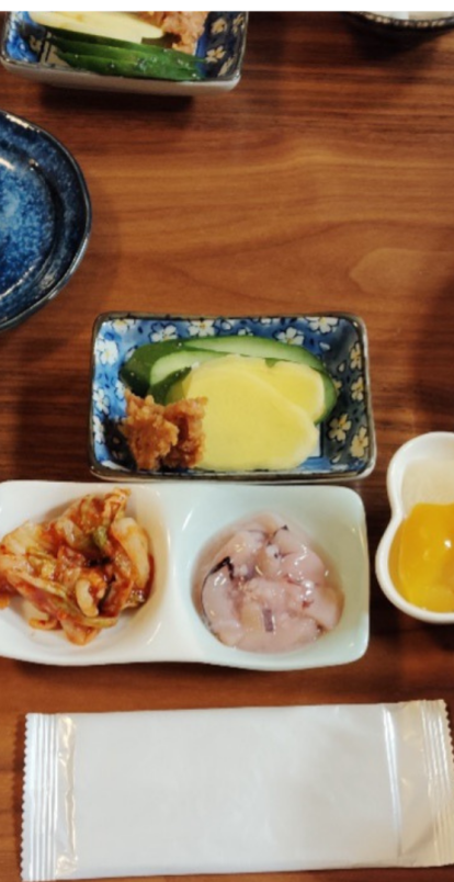 table with an organic Japanese meal